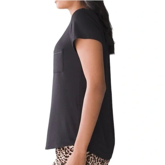 Soma Cool Nights Short Sleeve Pajama Tee with Pocket L - Picture 2 of 14